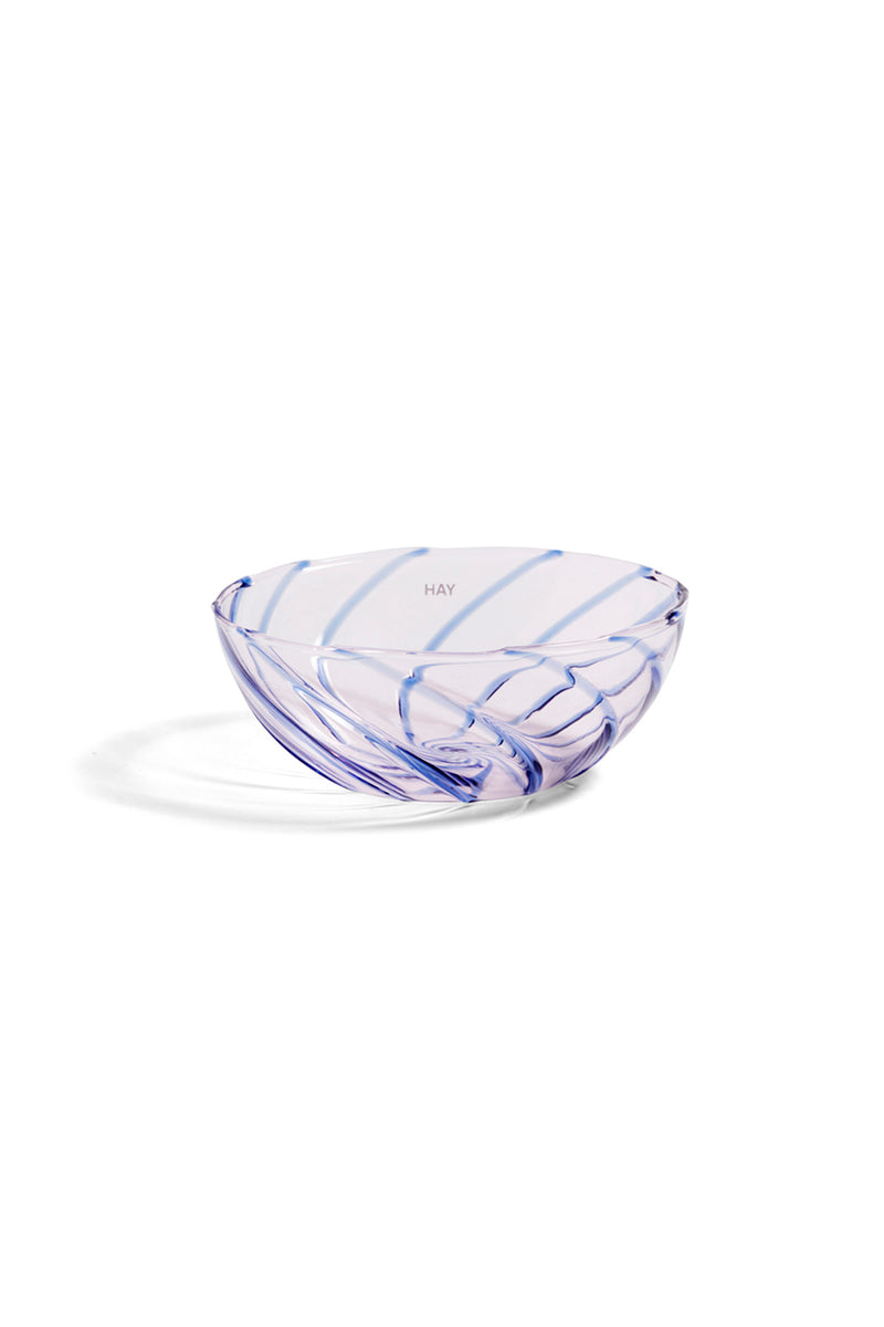 SPIN BOWL SET of 2  - LIGHT PINK WITH BLUE