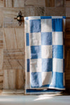 CHECK BATH TOWEL - SKY BLUE