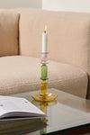 FLARE TALL GLASS CANDLE HOLDER - RAINBOW