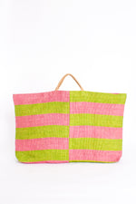 ARDDUN EXCLUSIVE – EXTRA LARGE JUTE HOLD-ALL – PINK/GREEN