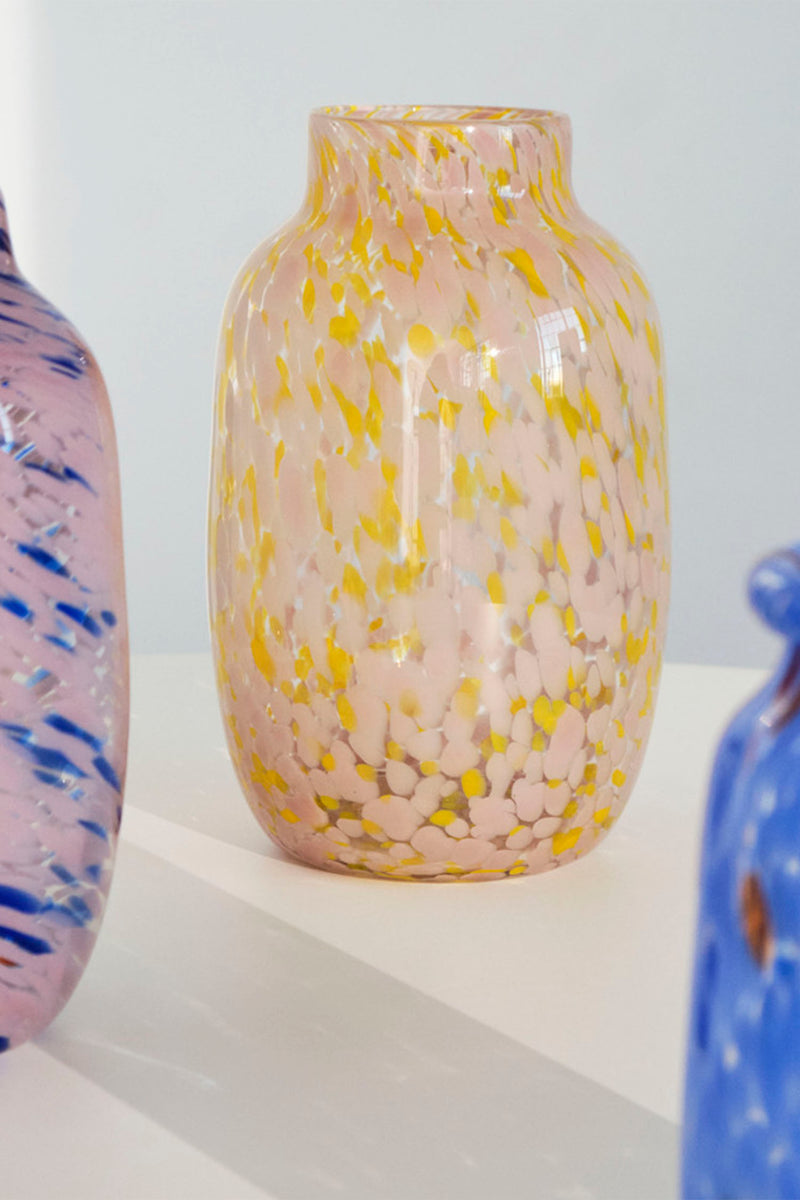 Splash Vase Round - Large, Pink and Yellow