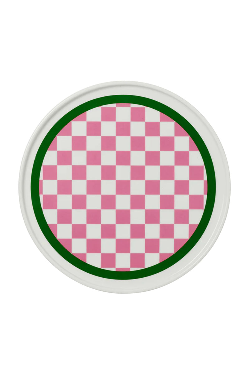 PLATE - PINK CHECK